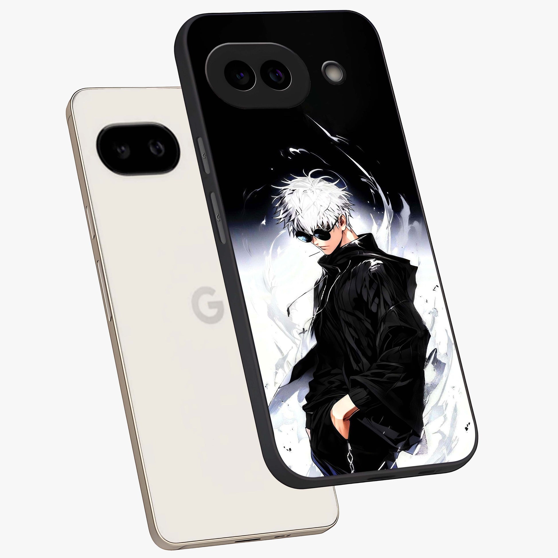 Limitless Shadow King Glass Case displayed in angled mockup highlighting dramatic dark hero design with intense aesthetic.