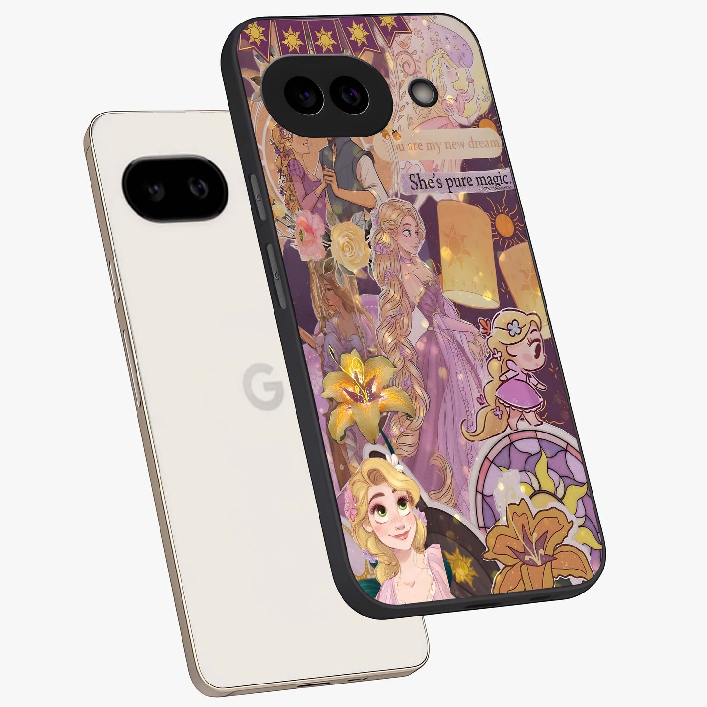 Magical Tangled Dream Glass Case displayed in angled mockup highlighting whimsical fantasy design with magical aesthetic.