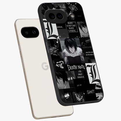 Midnight Chaos Mind Glass Case displayed in angled mockup highlighting chaotic artistic design with dramatic midnight aesthetic.