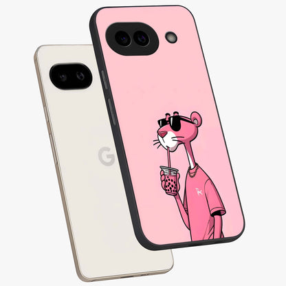 Pink Panther Glass Case displayed in angled mockup highlighting playful cartoon character design with vibrant pink aesthetic.