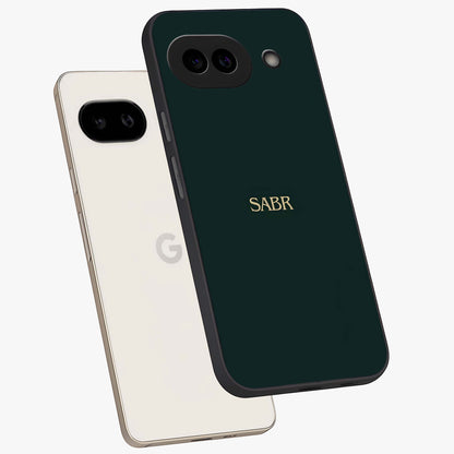 Sabr Minimal Patience Glass Case displayed in angled mockup highlighting simple inspirational design with clean aesthetic style.