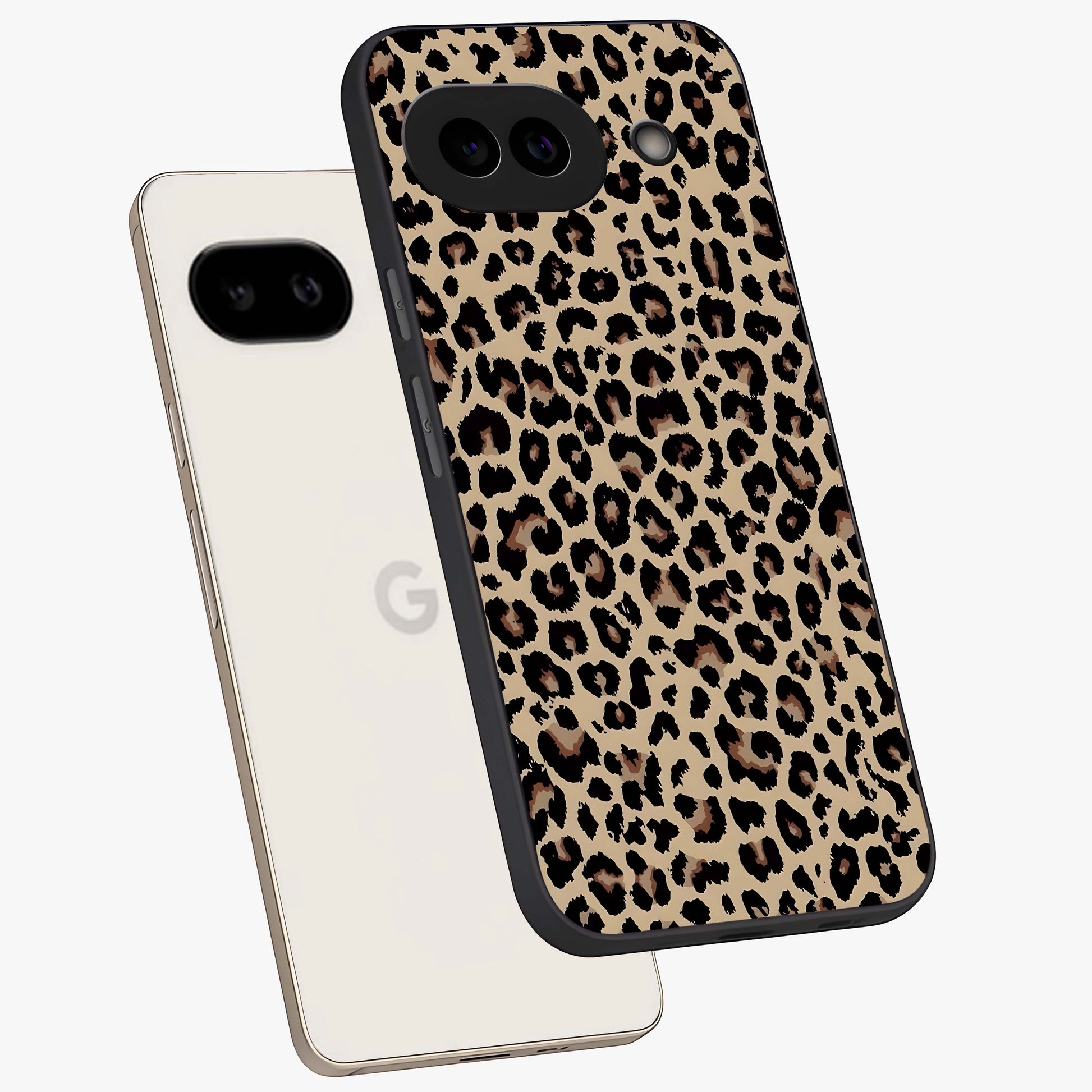 Savage Chic Pattern Glass Case displayed in angled mockup highlighting bold fashion inspired design with chic aesthetic.