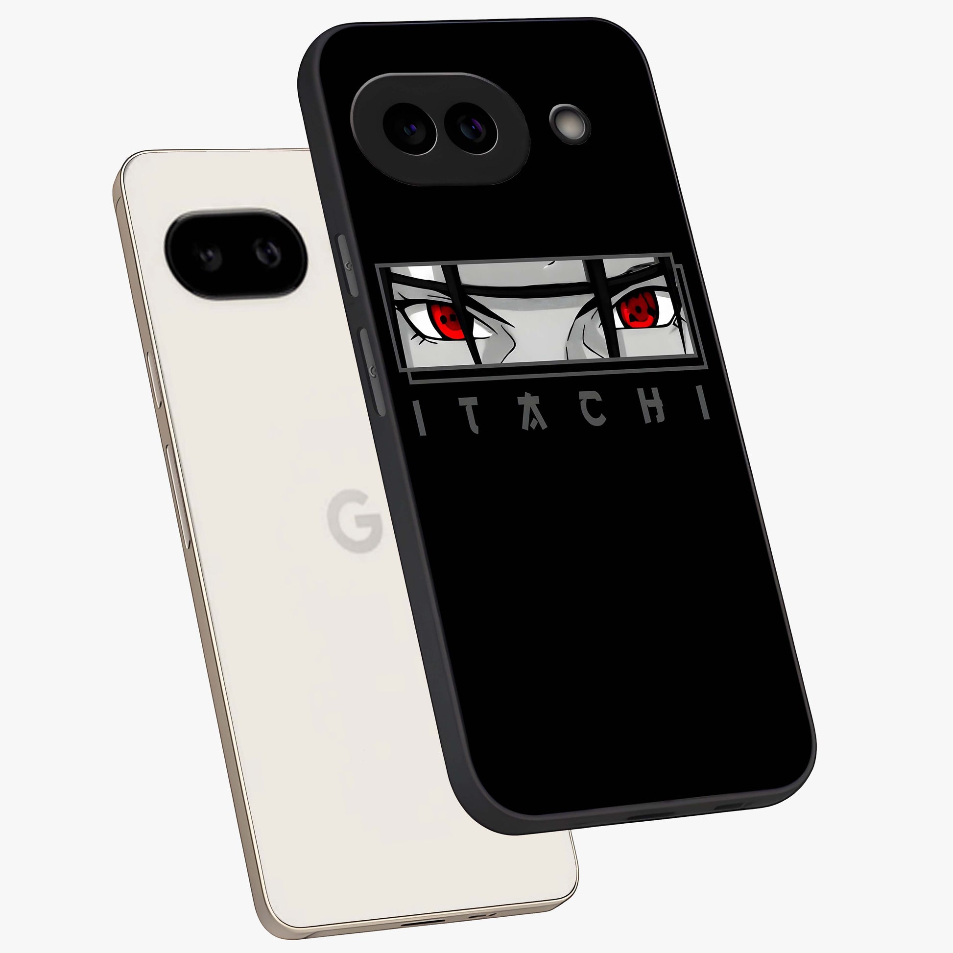 Scarlet Gaze Dominance Glass Case displayed in angled mockup highlighting intense visual design with bold scarlet aesthetic.