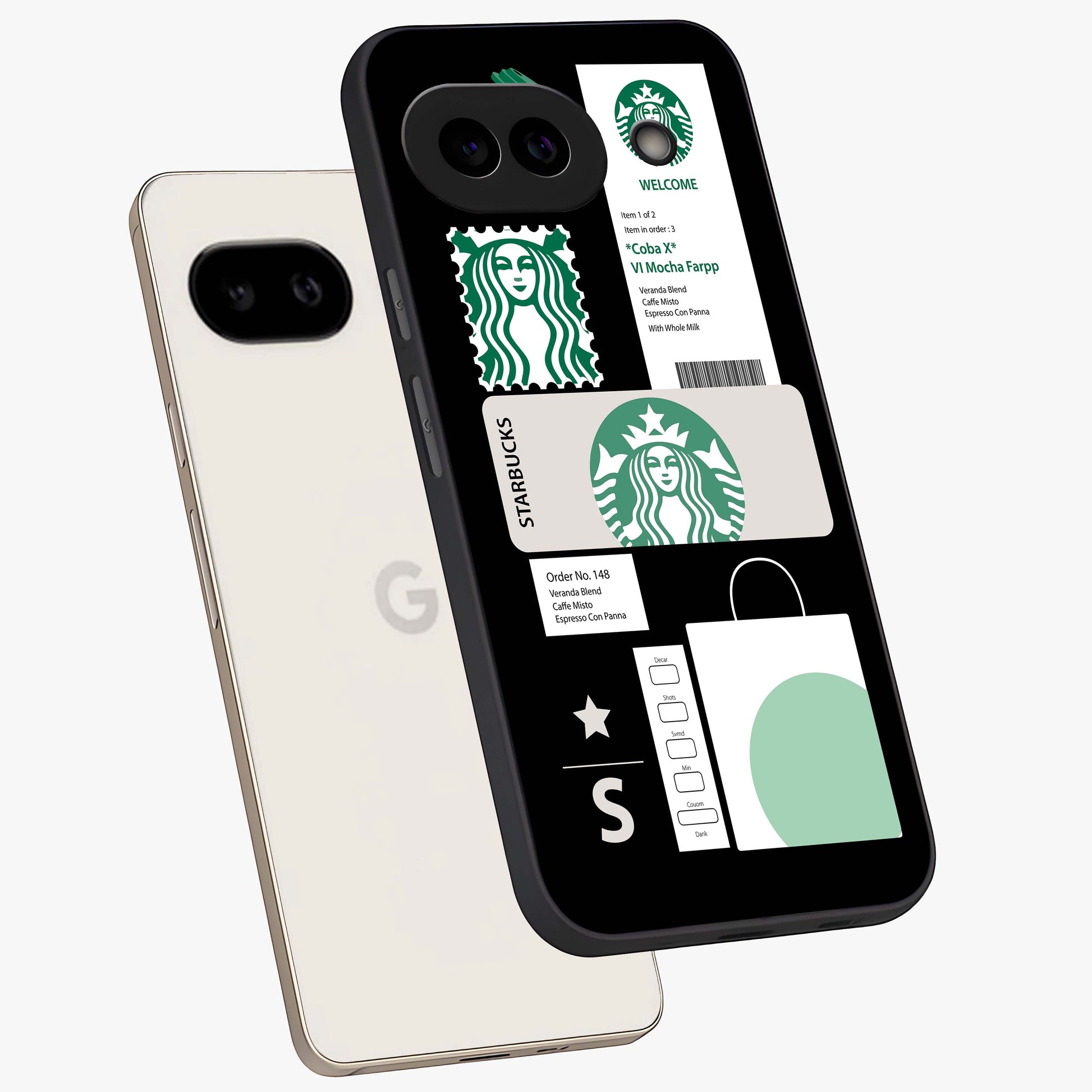 Starbucks Mocha Glass Case displayed in angled mockup highlighting stylish mocha themed design with cozy café aesthetic.