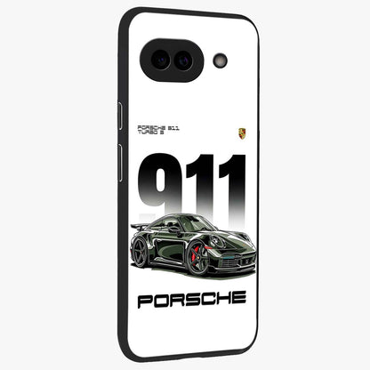 911 Turbo Dominance Glass Case upright perspective showcasing powerful racing design and modern automotive aesthetic.