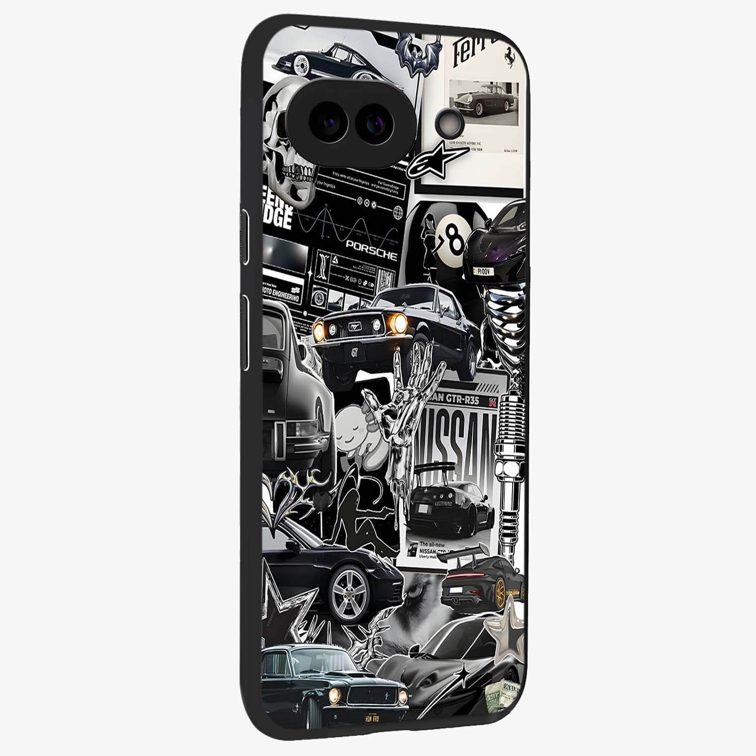 Aesthetic Dark Love Glass Case upright view showcasing dramatic romantic artwork with modern aesthetic style.