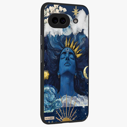 Aesthetic Lord Shiva Glass Case upright view showcasing powerful Lord Shiva artwork with devotional theme.