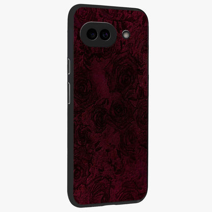 Crimson Fade Flow Glass Case upright view showcasing dynamic crimson flow artwork with stylish abstract theme.