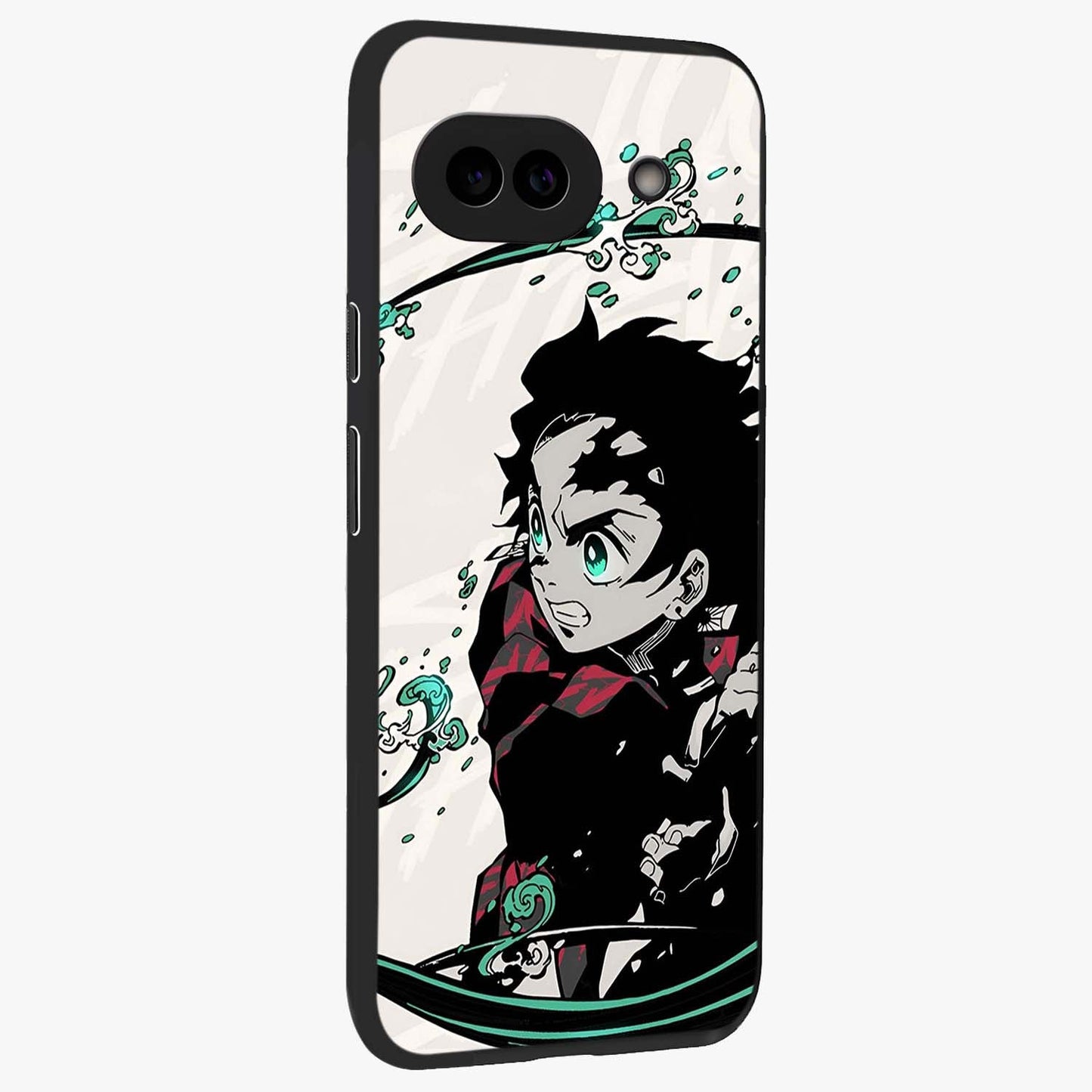 Demon Slayer Glass Case upright view showcasing powerful anime artwork with intense warrior theme.