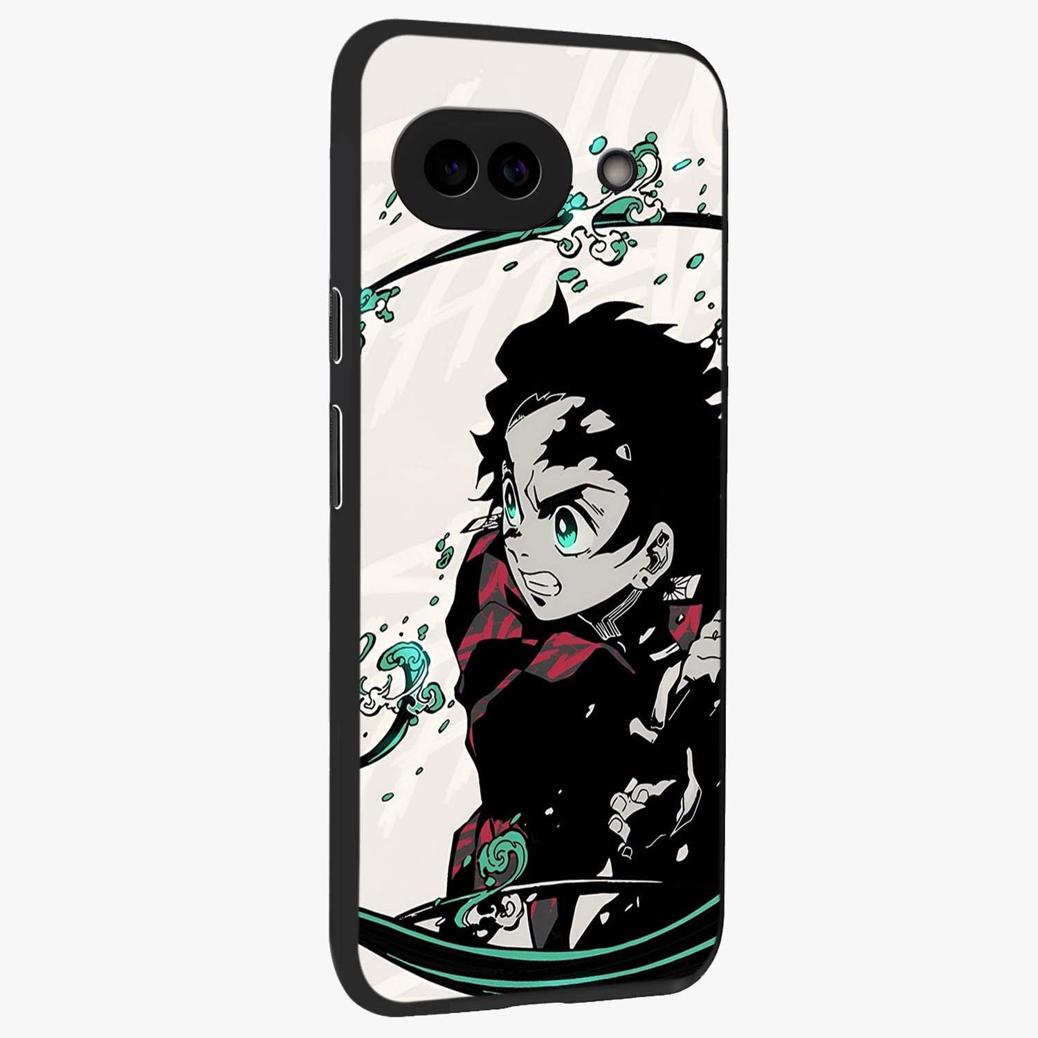 Demon Slayer Glass Case upright view showcasing powerful anime artwork with intense warrior theme.