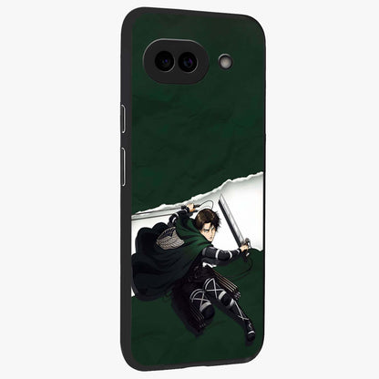 Emerald War Vanguard Glass Case upright view showcasing dramatic warrior artwork with bold fantasy theme.