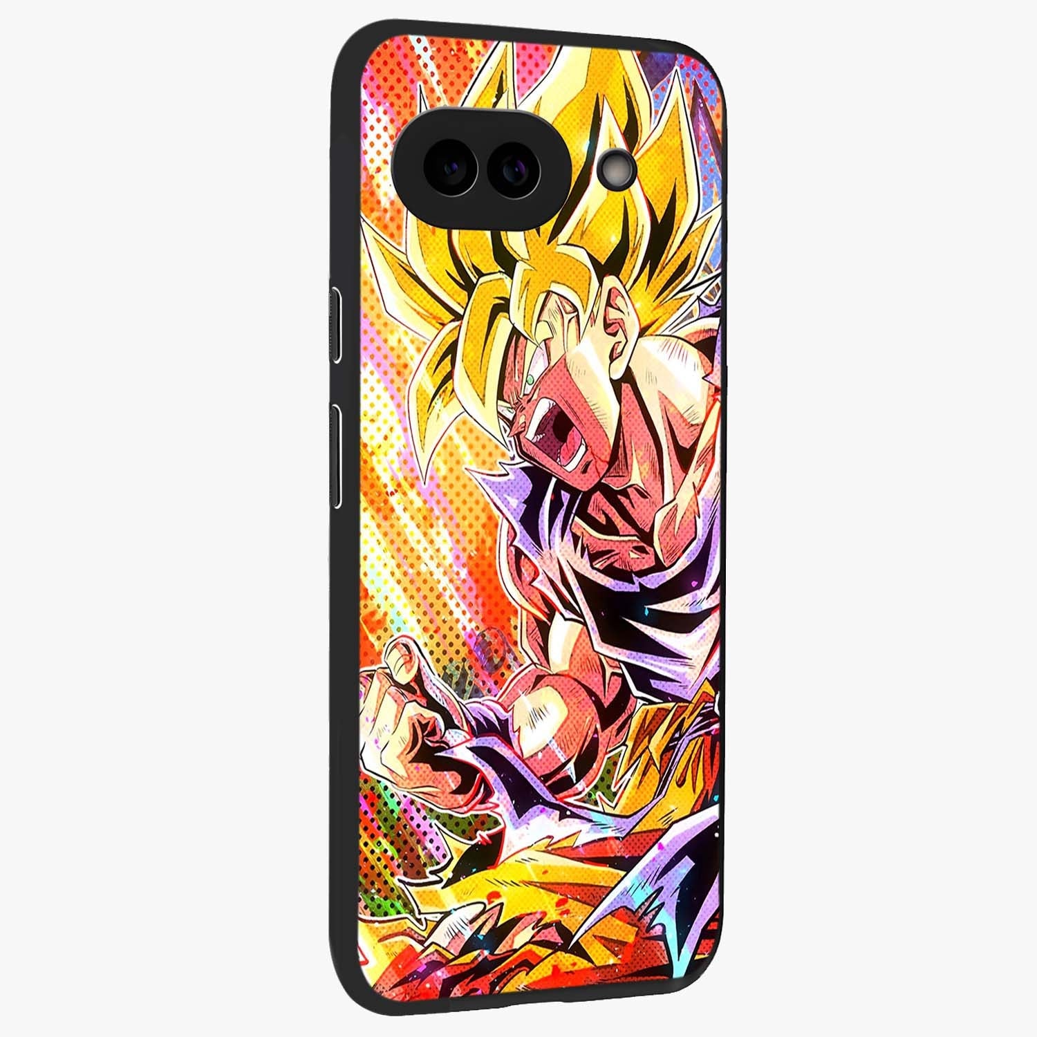 Firing Goku Glass Case upright view showcasing energetic anime artwork with bold warrior theme.