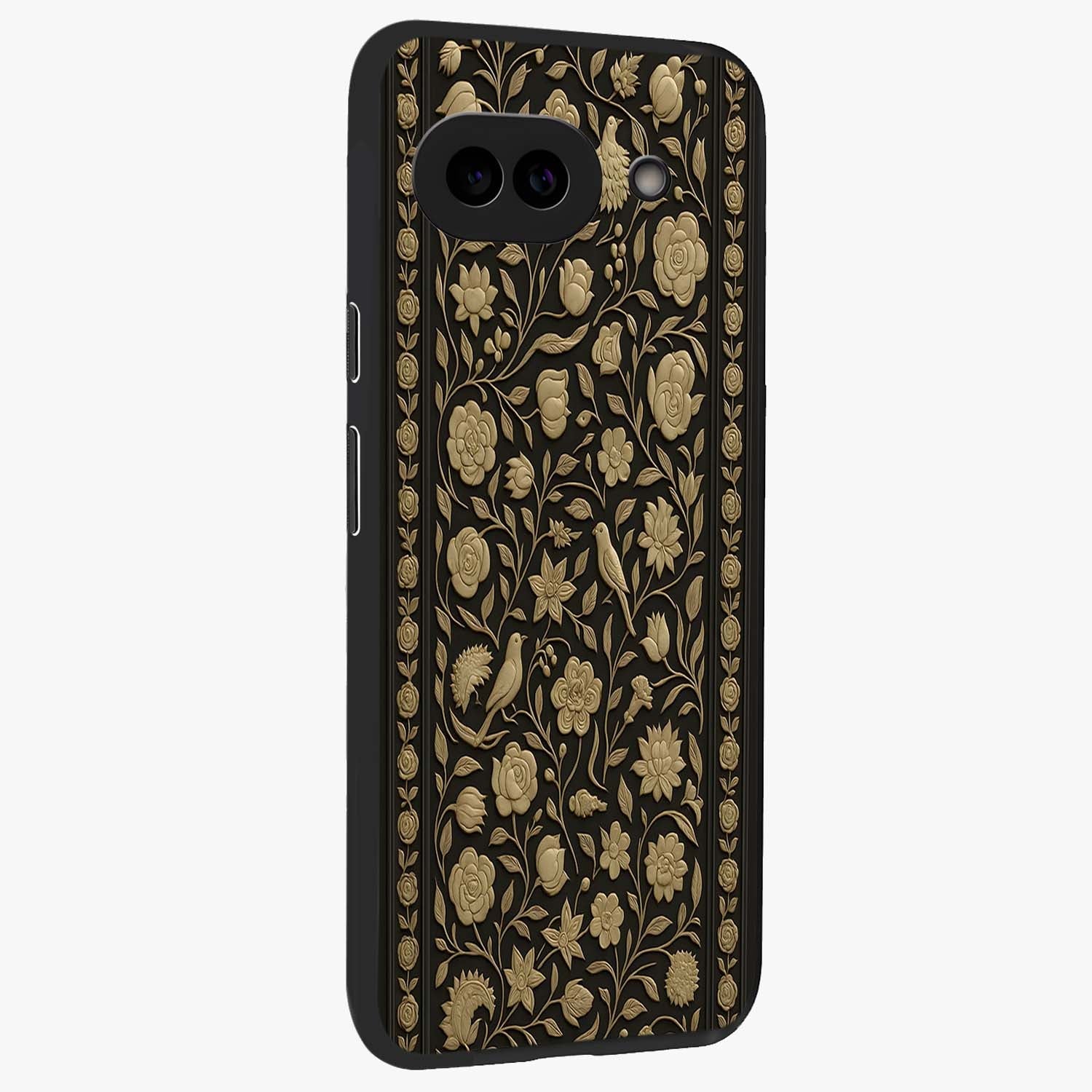 Golden Evil Eye Mandala Glass Case upright view showcasing decorative evil eye mandala artwork with spiritual aesthetic style.