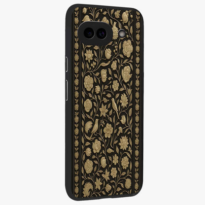 Golden Evil Eye Mandala Glass Case upright view showcasing decorative evil eye mandala artwork with spiritual aesthetic style.