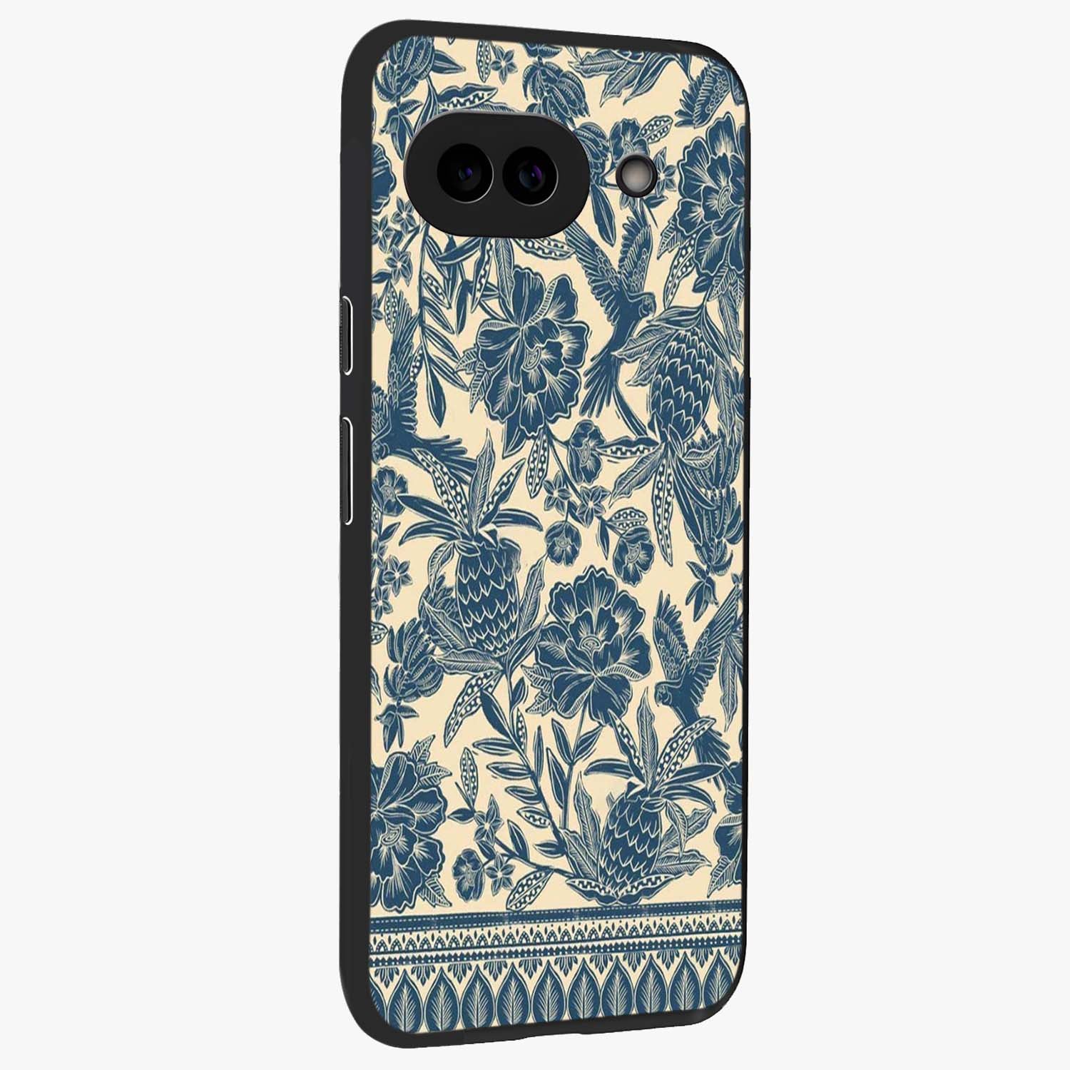 Heirloom Wild Bloom Glass Case upright view showcasing delicate wildflower artwork with timeless floral theme.