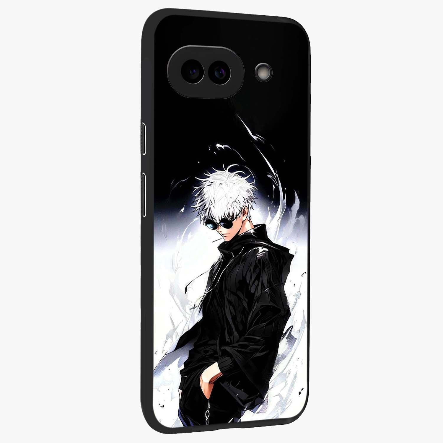 Limitless Shadow King Glass Case upright view showcasing bold shadow warrior artwork with epic fantasy theme.