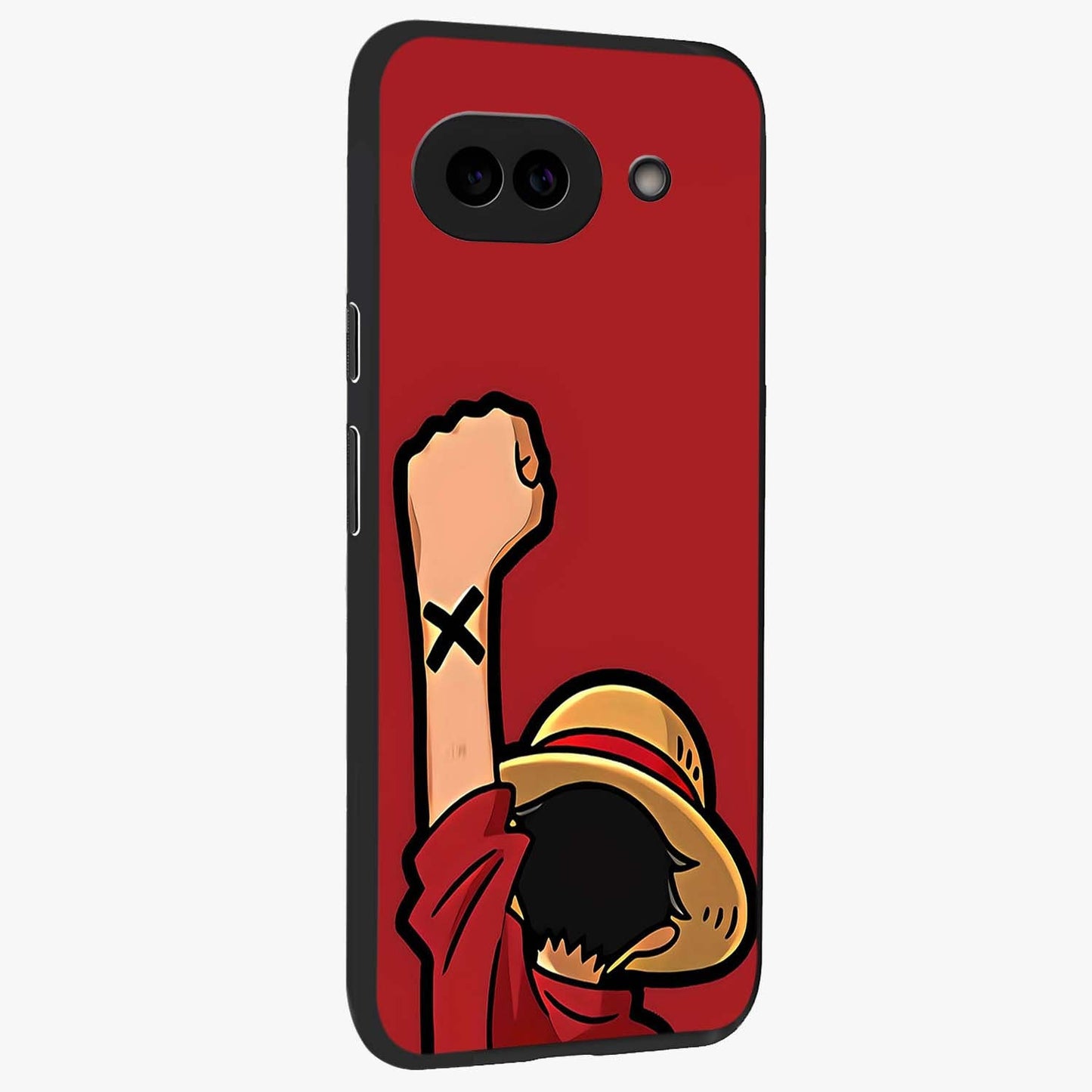 Luffy X Spirit Glass Case upright view showcasing striking anime artwork with adventurous character theme.