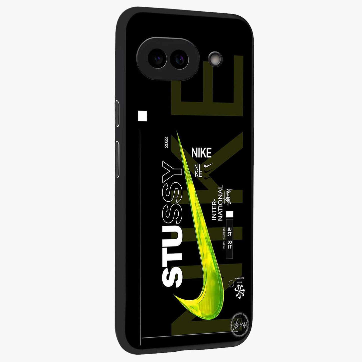 Neon Street Edition Glass Case upright view showcasing colorful neon artwork with modern street culture theme.
