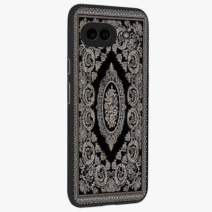 Noir Bloom Elegance Glass Case upright view showcasing graceful floral artwork with luxurious dark theme.