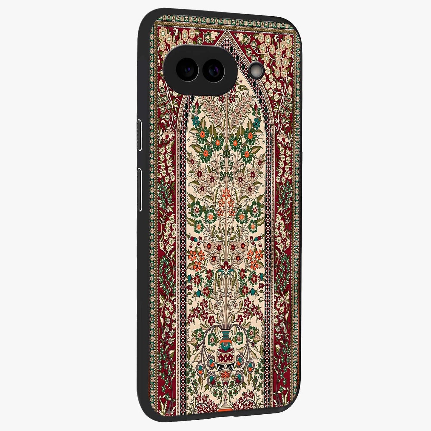 Persian Inspired Glass Case upright view showcasing decorative Persian artwork with rich heritage theme.