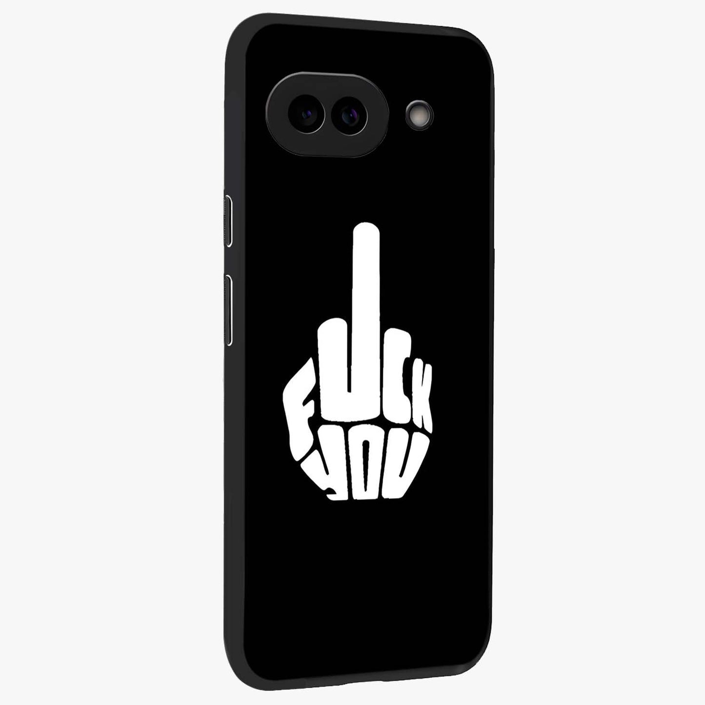 Rebel Mode On Glass Case upright view showcasing striking statement artwork with bold rebellious theme.