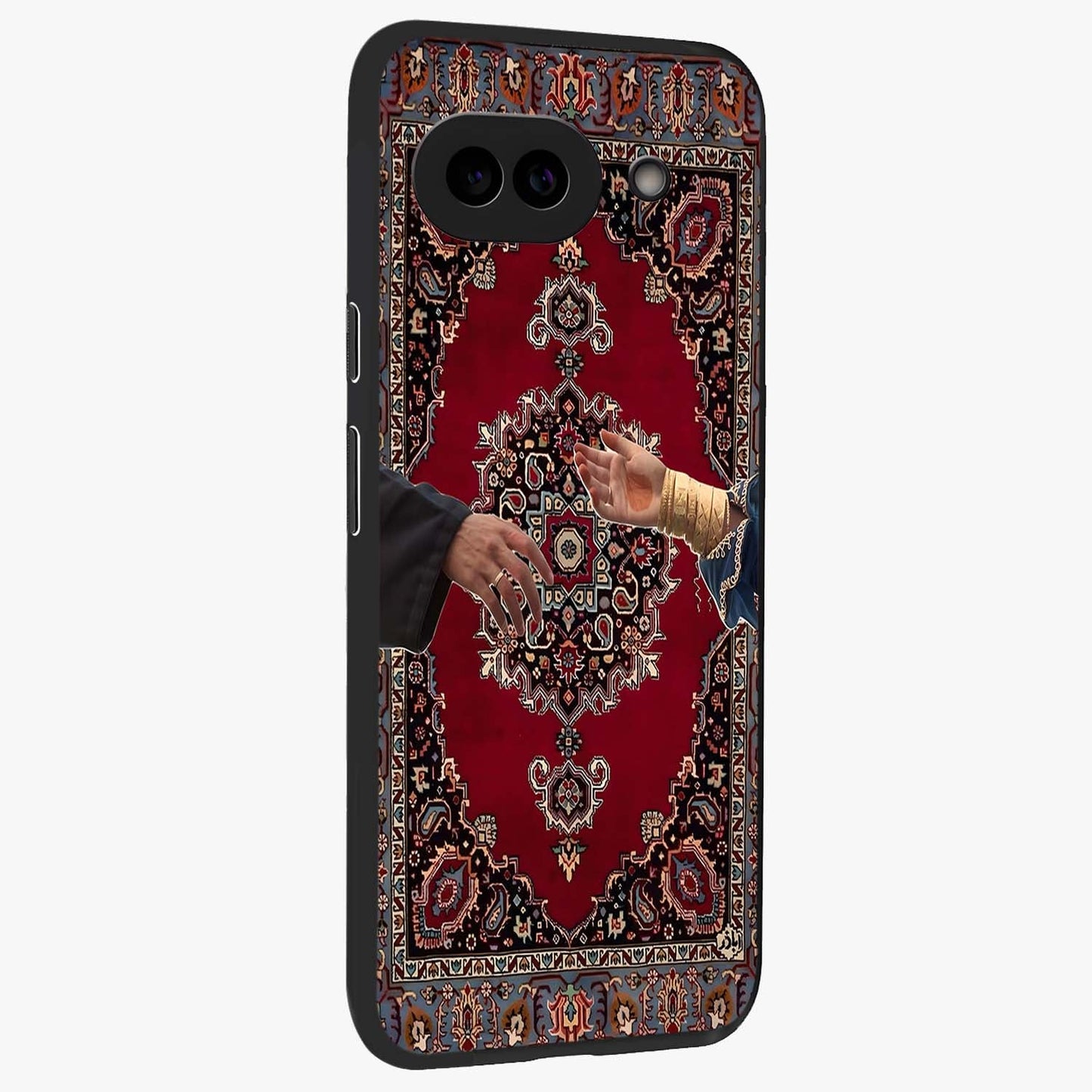 Royal Touch Reach Glass Case upright view showcasing stylish royal inspired artwork with graceful theme.