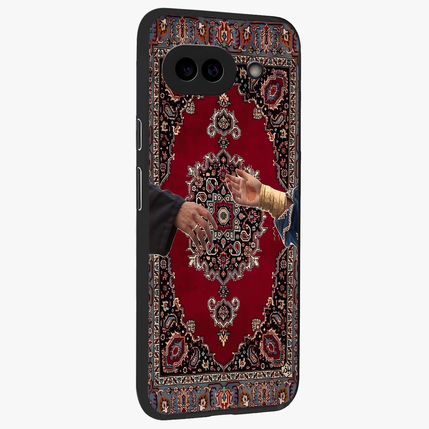 Royal Touch Reach Glass Case upright view showcasing stylish royal inspired artwork with graceful theme.