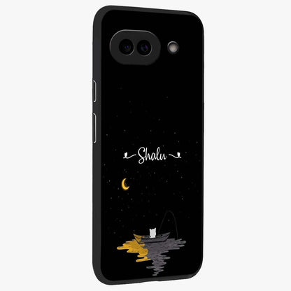Silent Night Row Glass Case upright view showcasing tranquil night artwork with serene landscape theme.