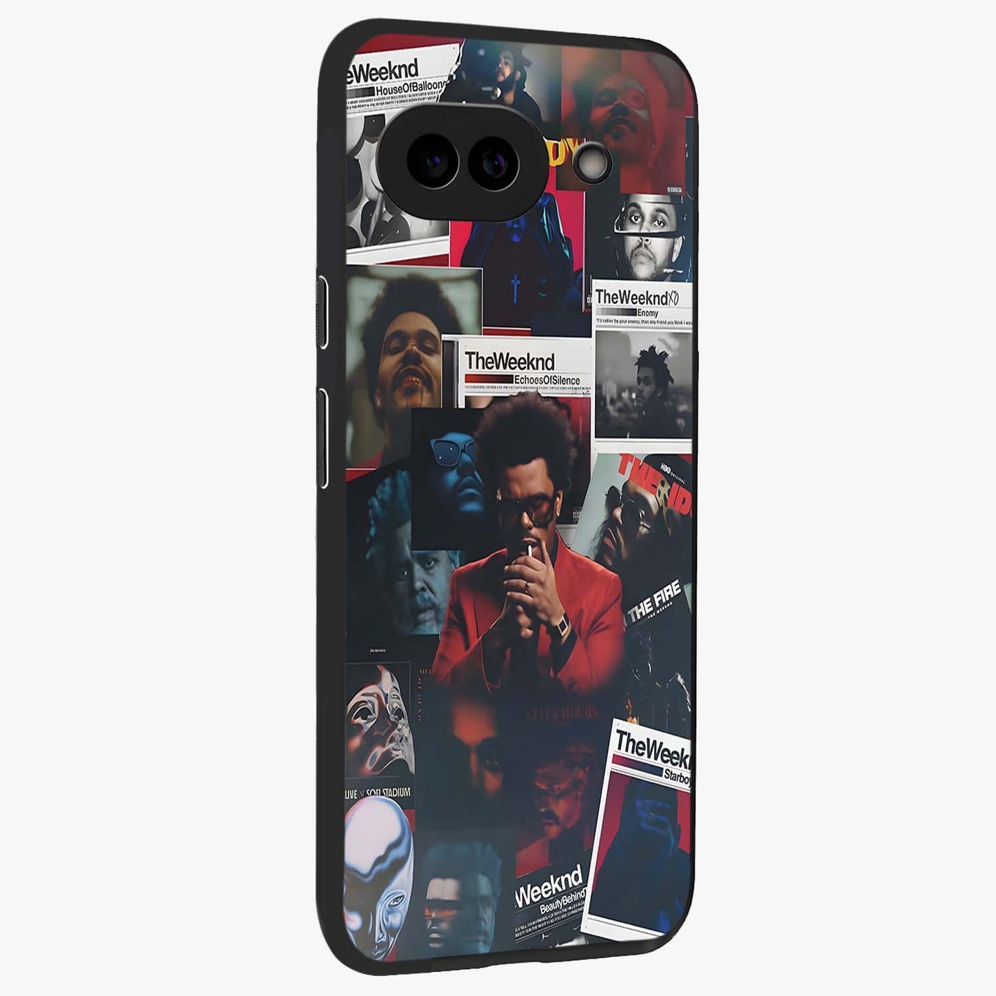 The Weeknd Glass Case upright view showcasing bold music themed artwork with contemporary artistic style.
