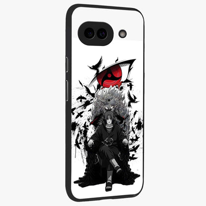 Uchiha Shadow Throne Glass Case upright view showcasing magical underwater galaxy artwork with vibrant cosmic theme.