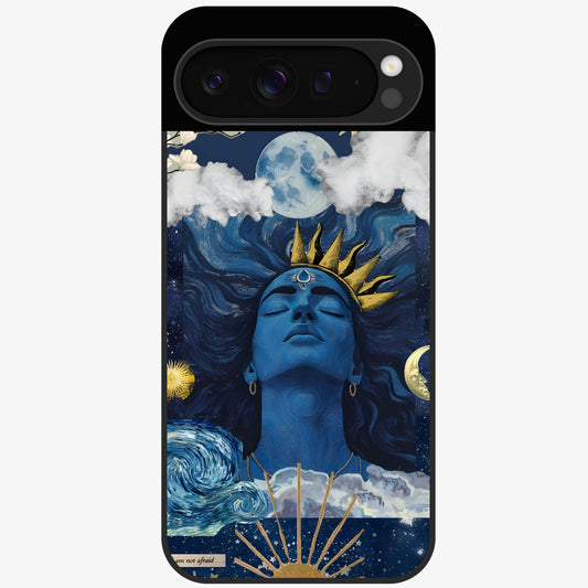Aesthetic Lord Shiva Glass Case showing flat back view with divine Shiva artwork and glossy glass finish.