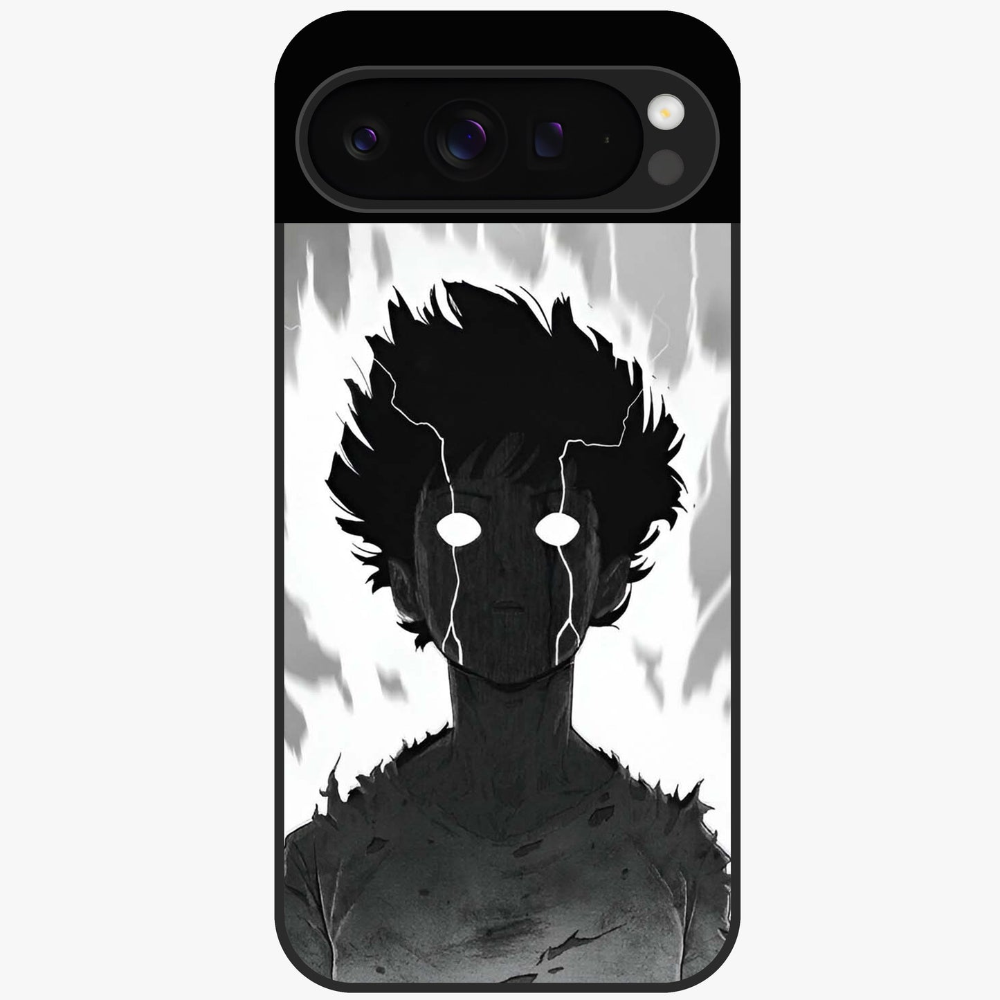 Awakened Inner Rage Glass Case showing flat back view with intense artistic artwork and glossy glass finish.