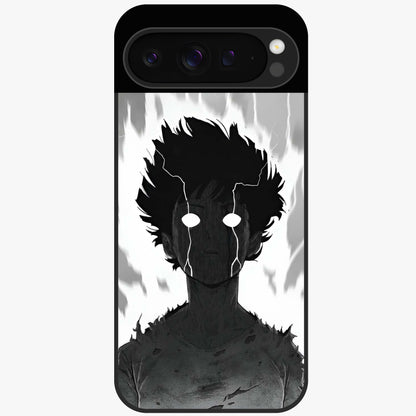 Awakened Inner Rage Glass Case showing flat back view with intense artistic artwork and glossy glass finish.