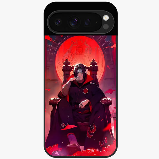 Blood Moon Sovereign Glass Case showing flat back view with mystical blood moon artwork and glossy glass finish.