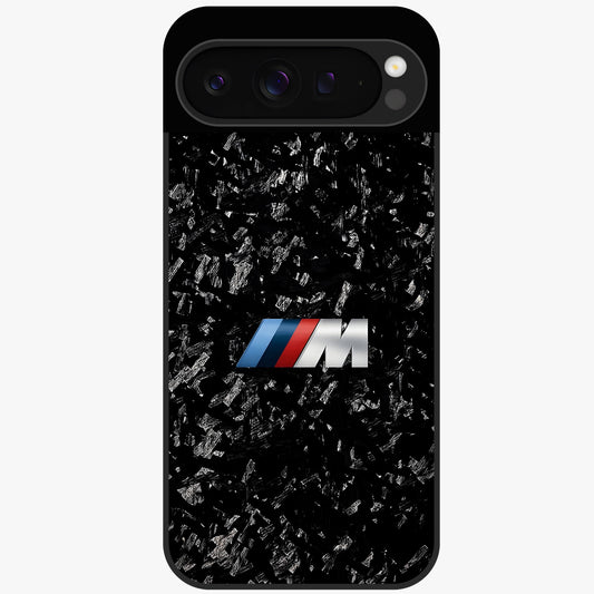 Carbon Speed Mark Glass Case showing flat back view with sporty carbon pattern artwork and glossy glass finish.
