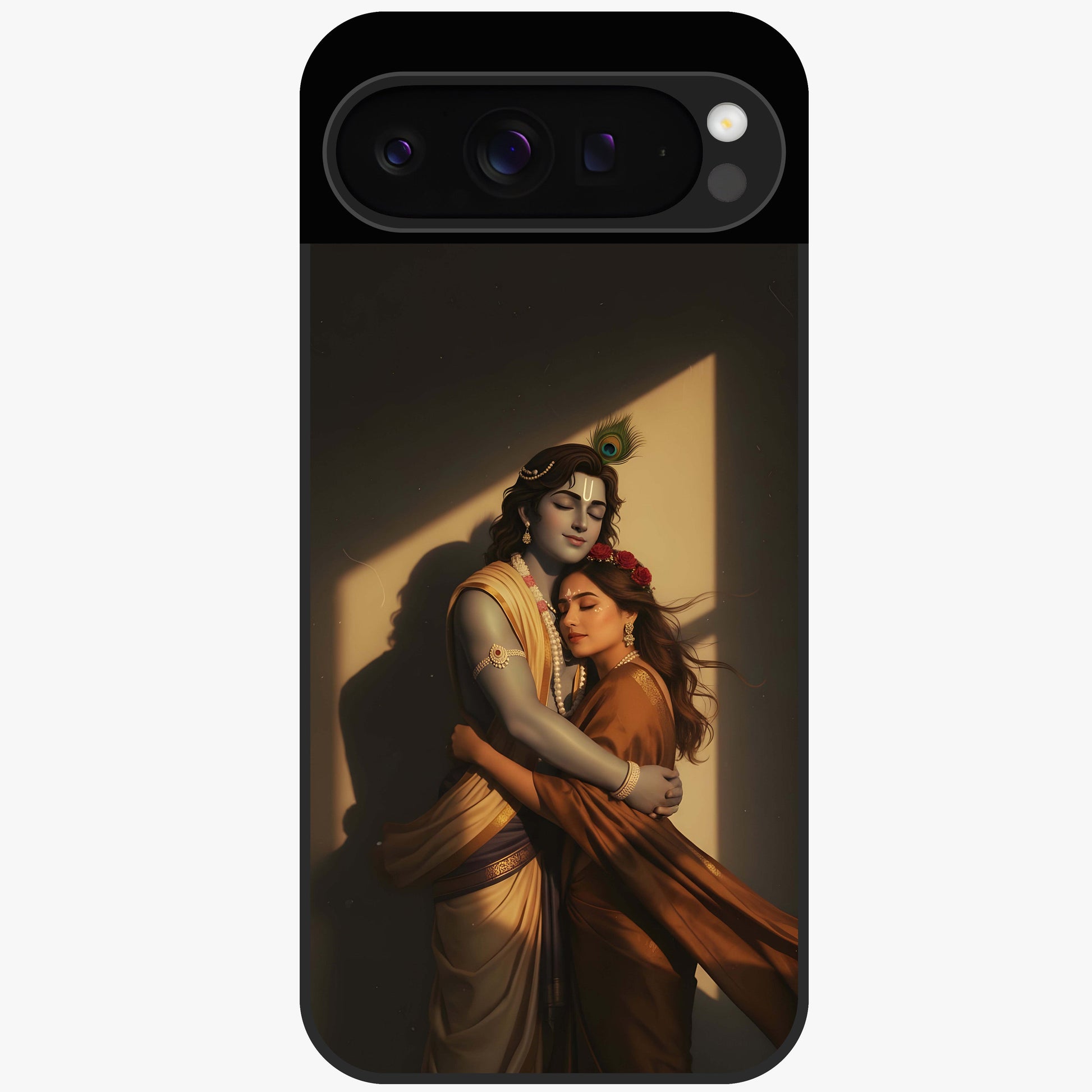Divine Eternal Love Glass Case showing flat back view with spiritual love themed artwork and glossy glass finish.