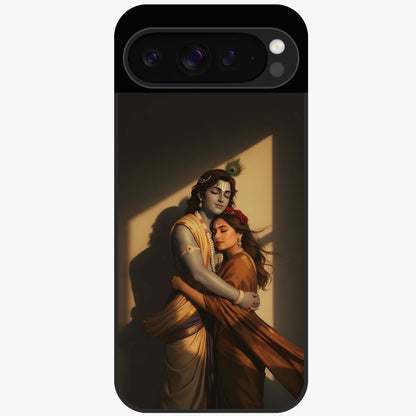 Divine Eternal Love Glass Case showing flat back view with spiritual love themed artwork and glossy glass finish.