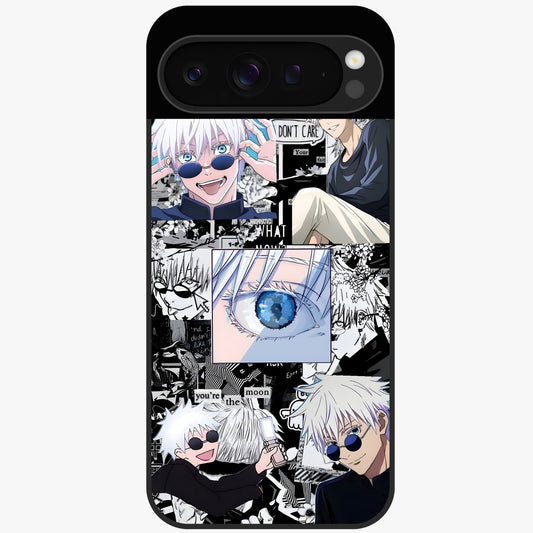 Infinity Sorcerer Chaos Glass Case showing flat back view with mystical sorcerer themed artwork and glossy glass finish.