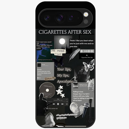 Midnight Love Echo Glass Case showing flat back view with romantic midnight themed artwork and glossy glass finish.