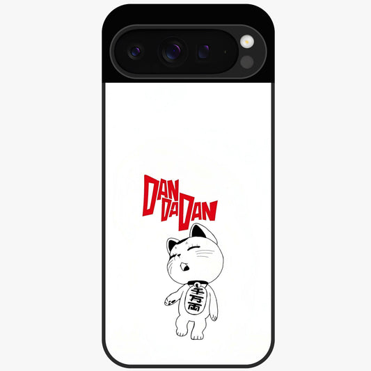 Playful Spirit Charm Glass Case showing flat back view with cheerful charm themed artwork and glossy glass finish.