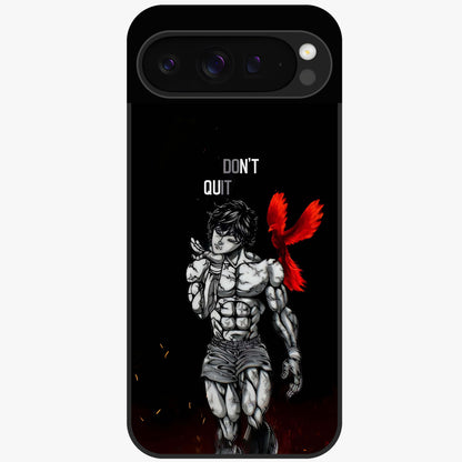 Rise Beyond Limits Glass Case showing flat back view with motivational typography artwork and glossy glass finish.