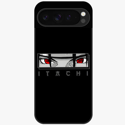 Scarlet Gaze Dominance Glass Case showing flat back view with striking red themed artwork and glossy glass finish.