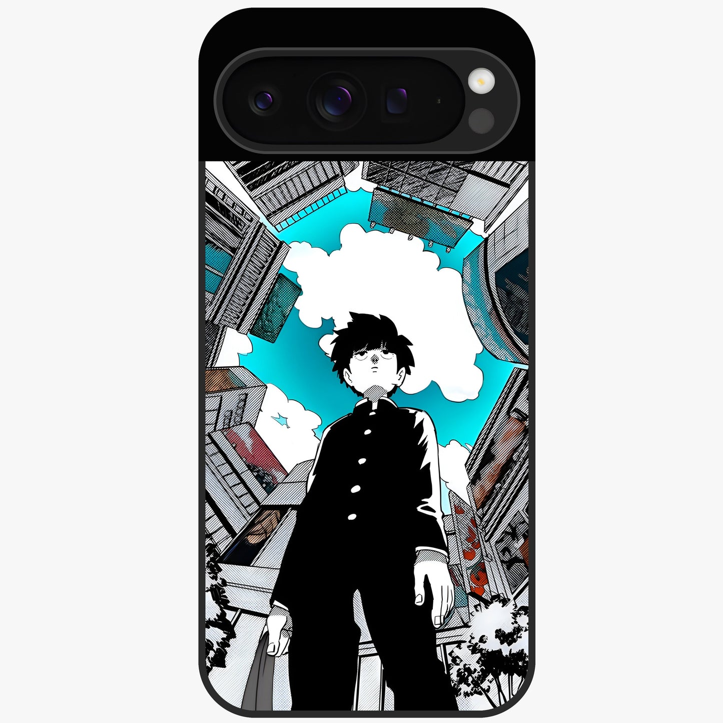 Silent Psychic Awakening Glass Case showing flat back view with mystical psychic themed artwork and glossy glass finish.