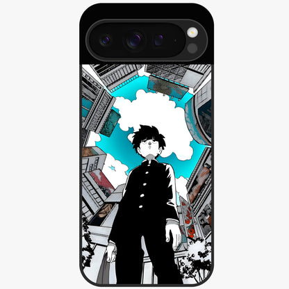 Silent Psychic Awakening Glass Case showing flat back view with mystical psychic themed artwork and glossy glass finish.