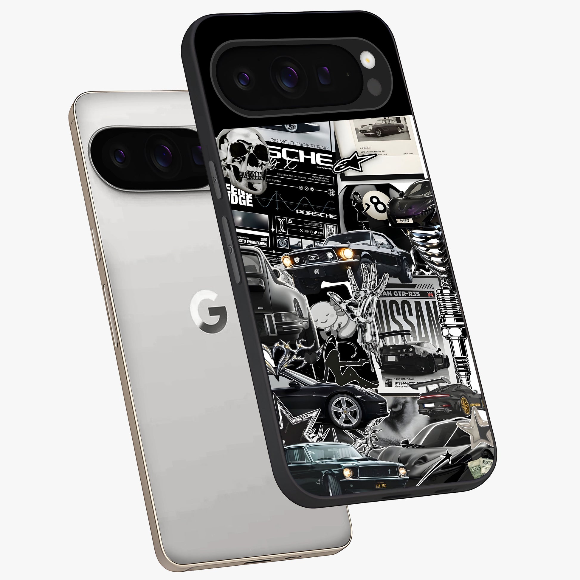 Aesthetic Dark Love Glass Case displayed in angled mockup highlighting moody aesthetic design and bold love theme.