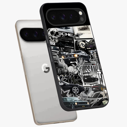 Aesthetic Dark Love Glass Case displayed in angled mockup highlighting moody aesthetic design and bold love theme.
