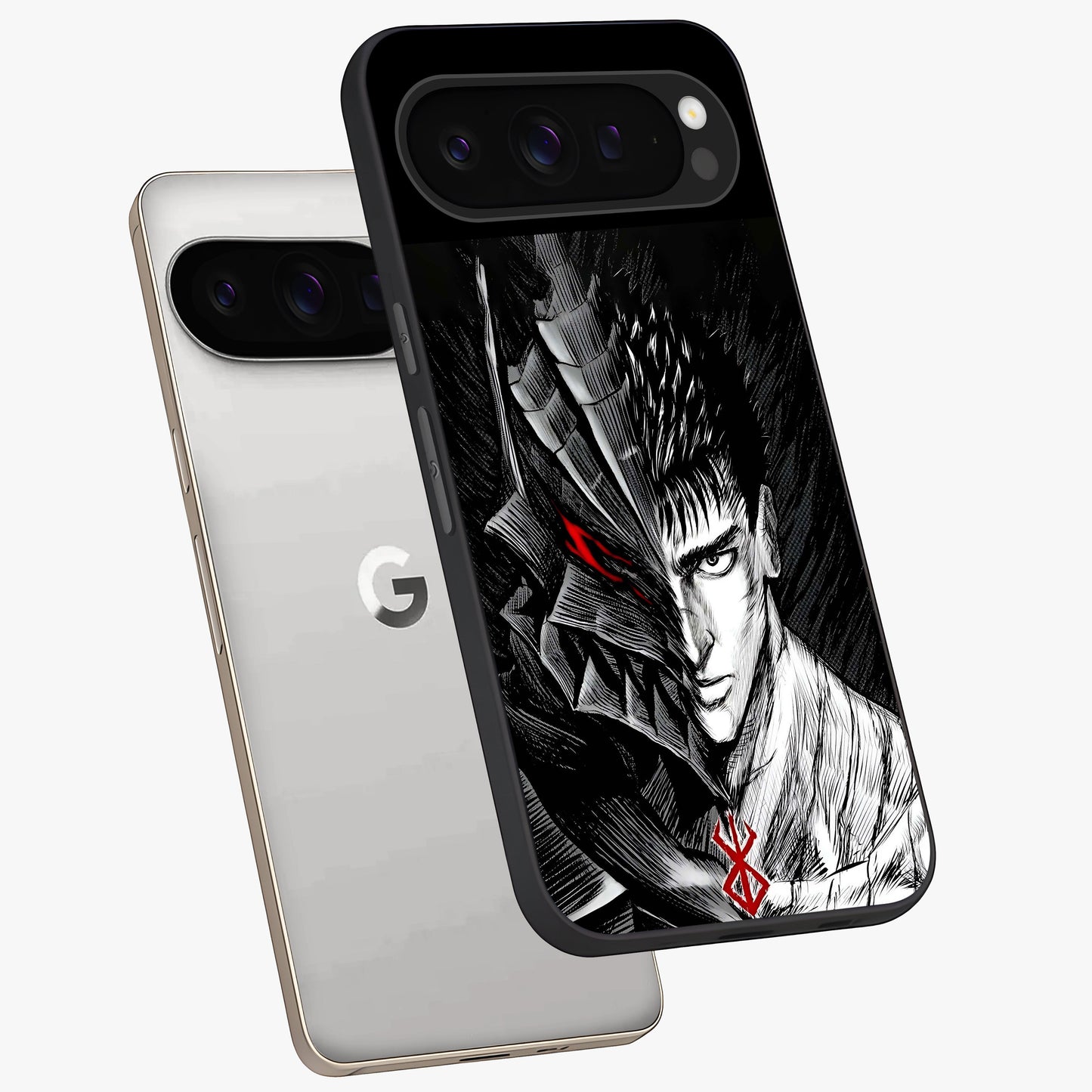 Berserker Blood Oath Glass Case displayed in angled mockup highlighting dark fantasy graphic design and powerful theme.