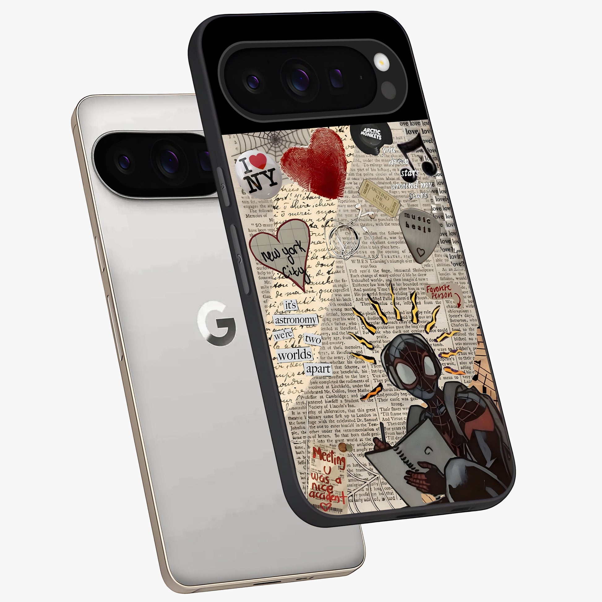 City Dream Sketch Glass Case displayed in angled mockup highlighting minimal city illustration with aesthetic sketch style.
