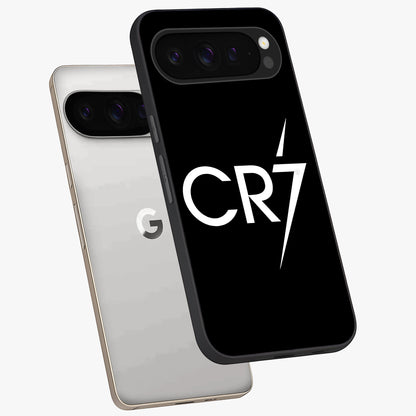 Cr7 Elite Strike Glass Case displayed in angled mockup highlighting powerful sports graphic with bold athletic theme.