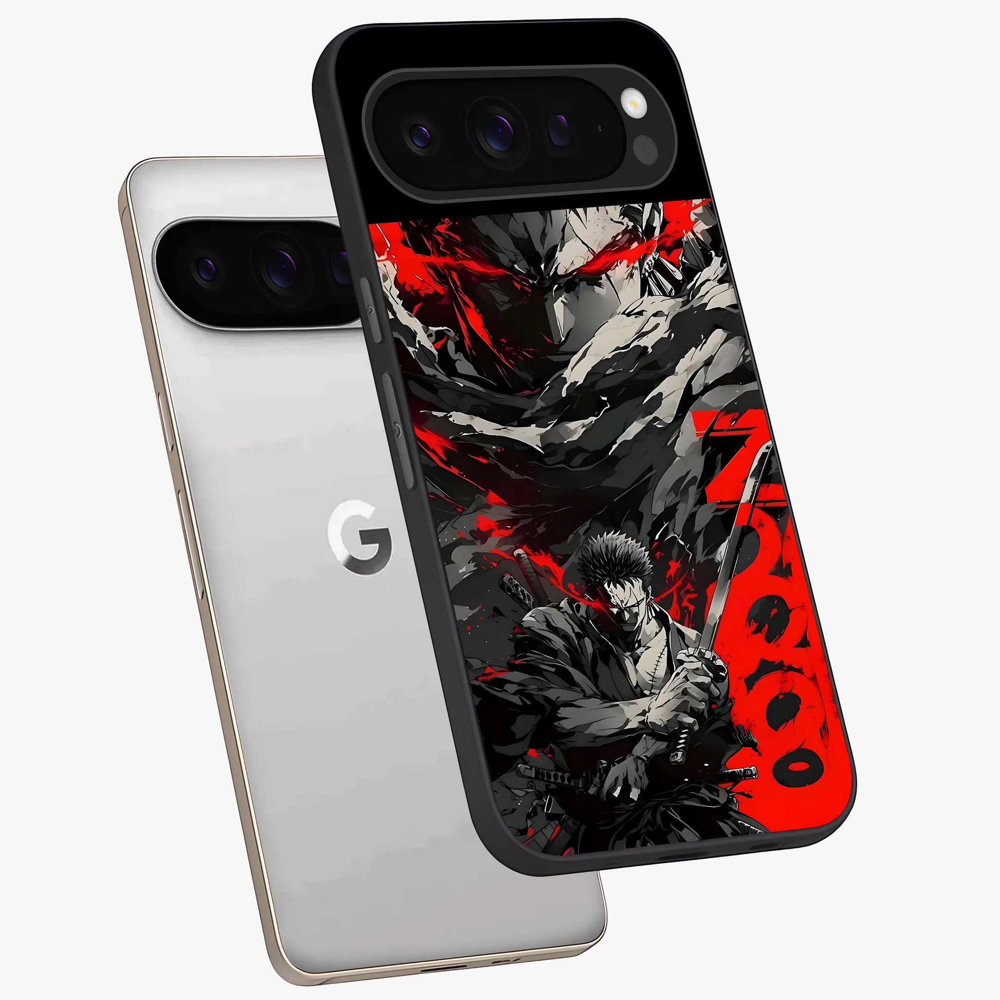 Demon Sword Resolve Glass Case displayed in angled mockup highlighting powerful demon sword illustration with dark fantasy aesthetic.